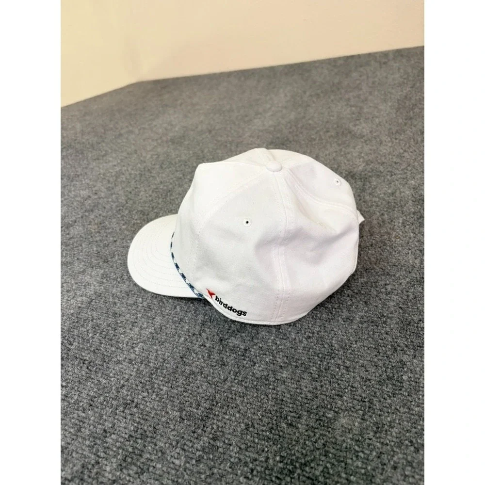 Birddogs Rope Hat Mens White Hummingbird Logo Snapback Golf Baseball Cap OS